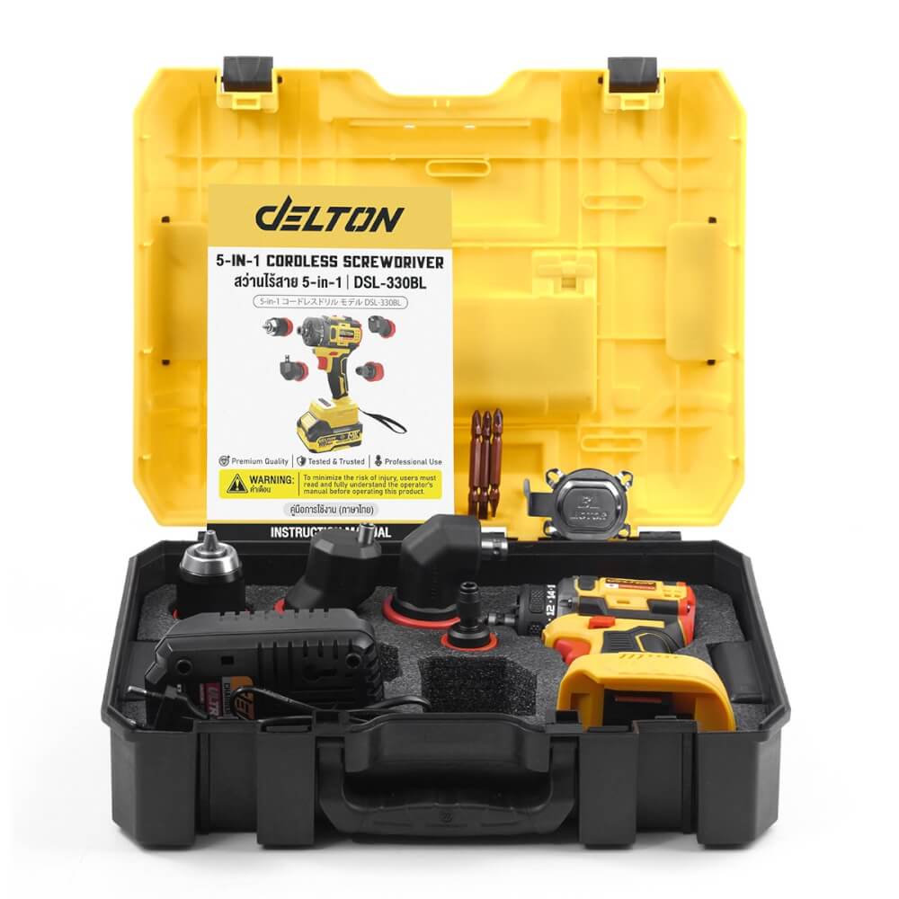 สว่านไร้สาย (เฉพาะตัวเครื่อง) DELTON รุ่น DSL-330 เปลี่ยนหัวได้ 5 แบบ